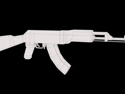 AK47 Assault Rifle Game Ready model Low-poly 3D model