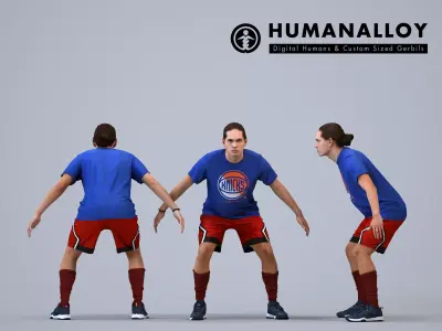 00496Mateo005 - Adult Caucasian male crouching during exercise 3D model