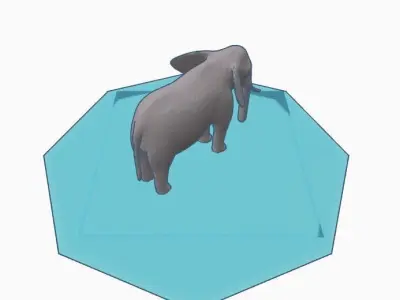 The Elephant on cube 3D model