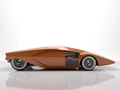 Lancia Stratos Zero concept car 1970 3D model