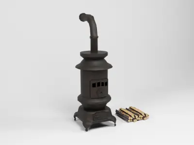 Old stove Low-poly 3D model purchase