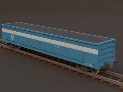 Trains Low Poly Railway Stylized Low-poly 3D model
