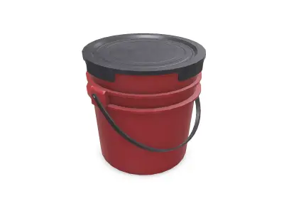 Platic Bucket With Lid Low-poly PBR Low-poly 3D model