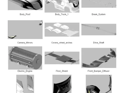 DOSCH 3D - Futuristic Truck Details - Electric 3D model