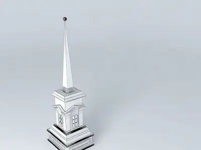 Tower 2 church steeple Free 3D model