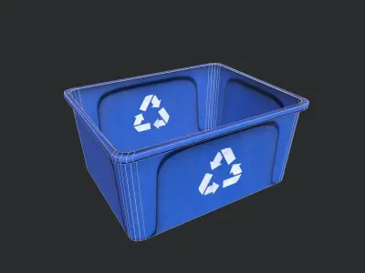 Recycle Basket Low-poly 3D model