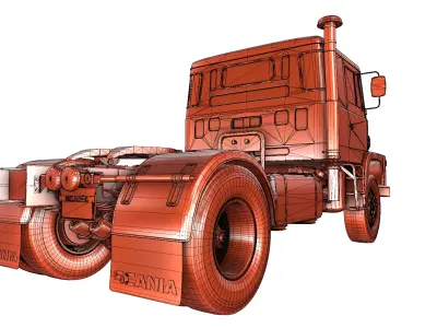 Scania L141 4x2 42 Custom Classic Truck Low-poly 3D model