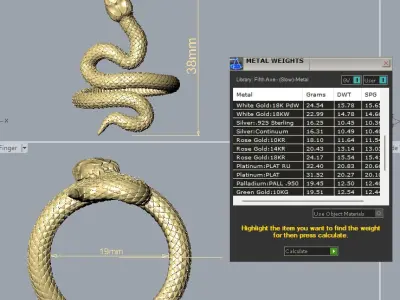 Snake Ring 3D print model 3D print model