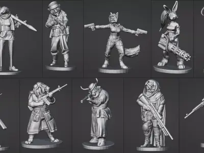 PAWS AND GUNS  3D print model