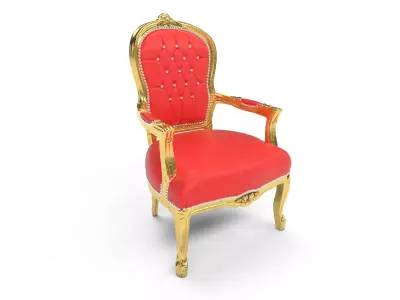 Arm chair Low-poly 3D model 4