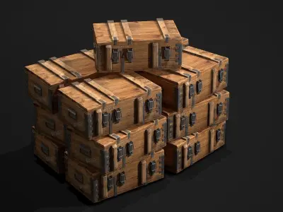 Ammo Crate Low-poly 3D model order