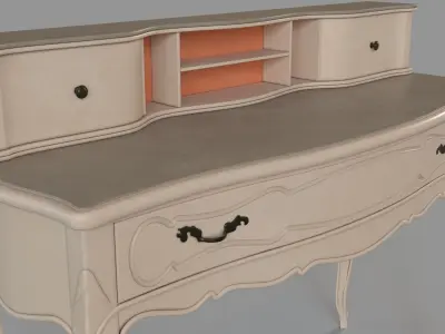 Antique Traditional Writing Desk 3D model
