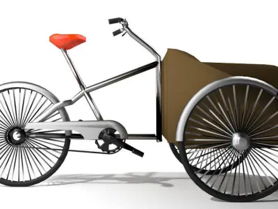 Rickshaw - front-driver 3D model