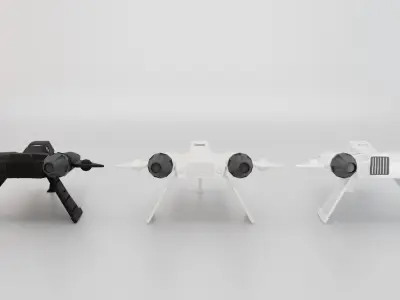 Starfighter toy jet plane on beach Low-poly 3D model