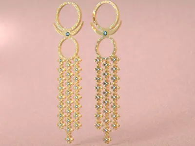 Earrings woman design 3D model