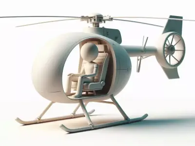 Detailed Military Helicopter 3D Model 3D print model