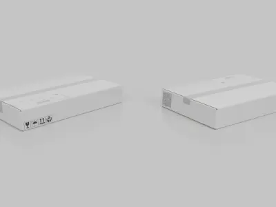 White Cardboard Box R-461 - Rigged and Customizable Low-poly 3D model