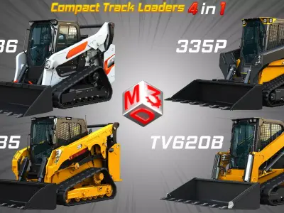 T86 - 280 - 335P - TV620B Compact Track Loaders 4 in 1 3D Model Pack