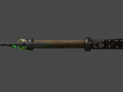 Magic Ax with Skull Low-poly 3D model