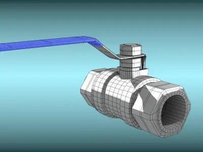 Water valve Low-poly 3D model
