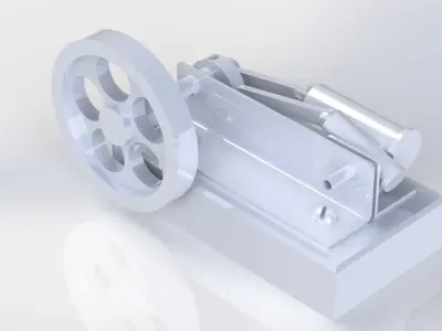 SIMPLE HORIZONTAL STEAM ENGINE 3D model