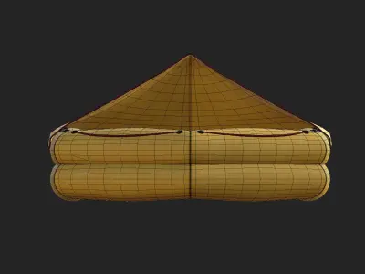 Inflatable rescue emergency raft Low-poly 3D model
