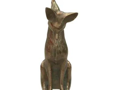 Fox metal statues Low-poly 3D model