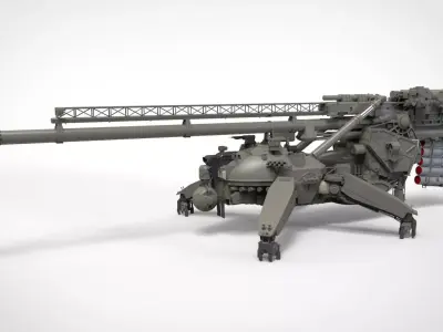 Sci fi cannon 380mm 3D model