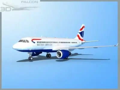 Falcon3D A319 British Airways 3D model