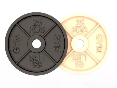 Gym Weight Plate 3D Model Barbell Disc Free 3D print model