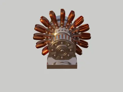 Pelton wheel turbine HD HIGH POLY 3D model