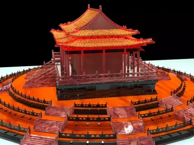 Chinese ancient palace  3D model purchase