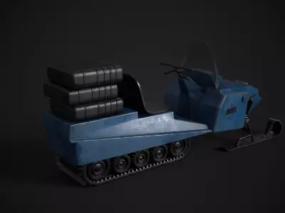 Sci Fi Arctic Tracked Utility Vehicle PBR 3D model