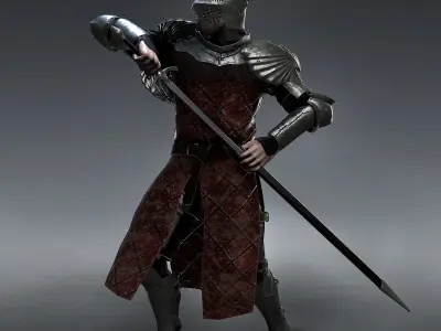Medieval Knight rigged Low-poly 3D model