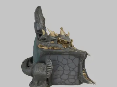 Dragon Skull Throne Low-poly 3D model