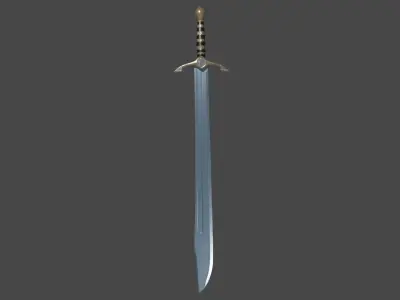 Grossmesser sword with Excalibur handle Low-poly 3D model