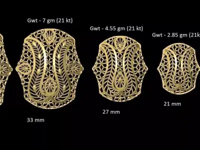 vr-pnd2092 gold filigree ring size chart 3D print model