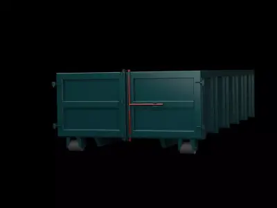 Real 3D cad model of Dumpster Container Low-poly 3D model