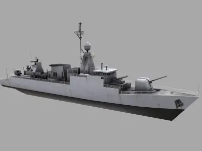 Missile Equiped Corvette Low-poly 3D model