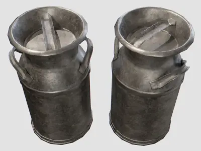 Milk Can Low-poly 3D model