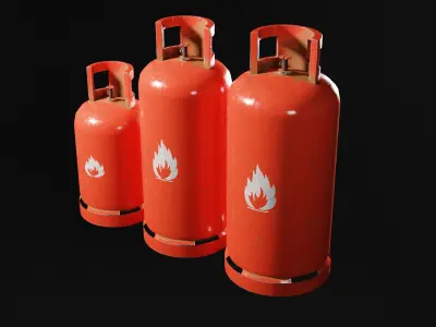 Low - Poly Gas Bottle 3d Model by Nikdox Low-poly 3D model