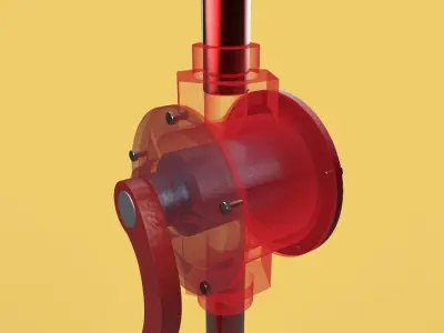 HAND ROTARY OIL DRUM PUMP FUEL BARREL 3D model