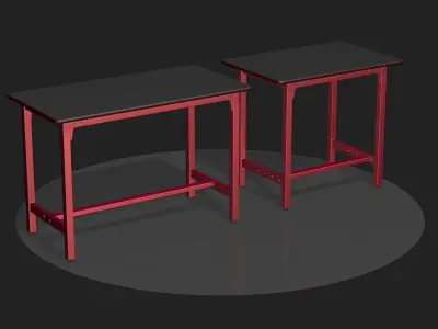 Two industrial tables 3D model