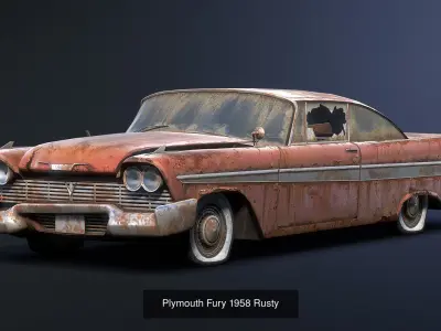 Old Rusted Retro Cars Collection 3D Model Pack