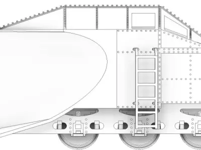 Railway Snowplow of MAV - TT scale 3D print model