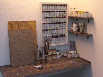 Inventory for the art workshop 3D model