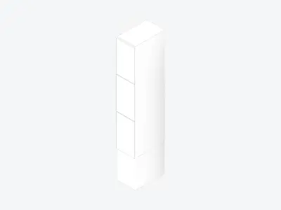 Locker - Laminate - High Base - Tall - 3 Door Low-poly 3D model