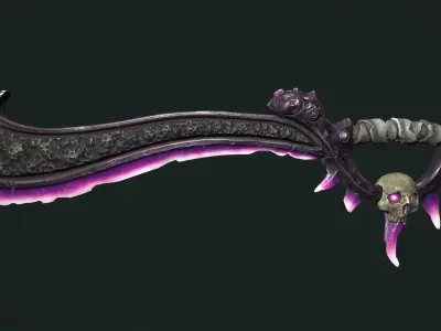 Undead sword Low-poly 3D model