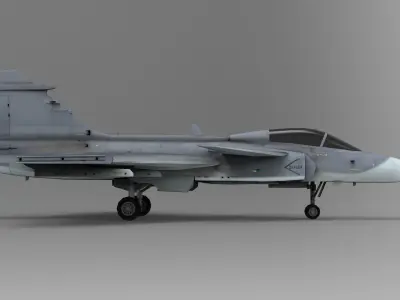  Saab JAS 39 Gripen Low-poly 3D model