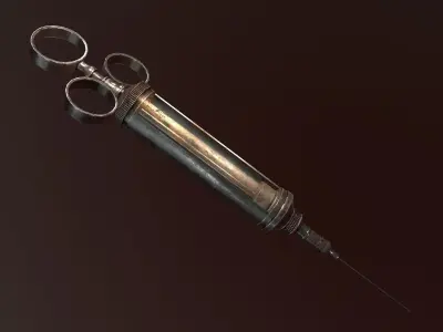 Antique Syringe - PBR Game Ready Low-poly 3D model